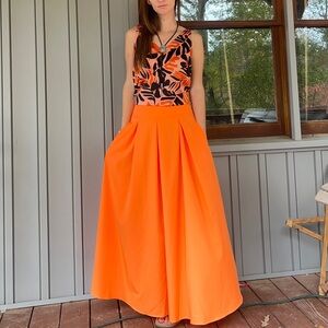 Orange Maxi Skirt